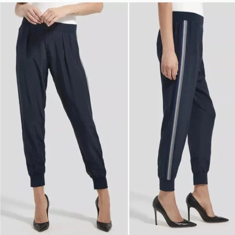 ATM Silk Side Stripe Joggers Pants Midnight Anthony Thomas Melillo Medium